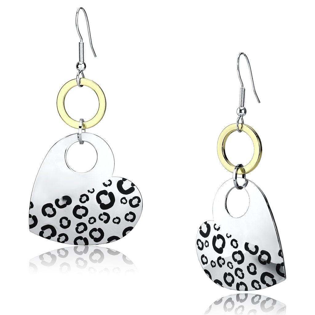 MALO2700 - Reverse Two-Tone Iron Earrings with Epoxy  in Jet