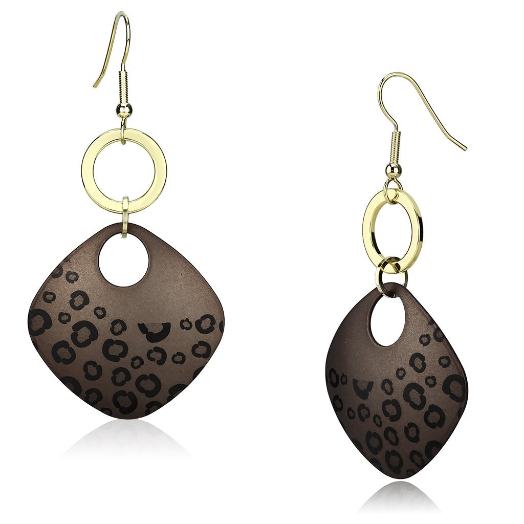 MALO2701 - Special Color Iron Earrings with Epoxy  in Jet