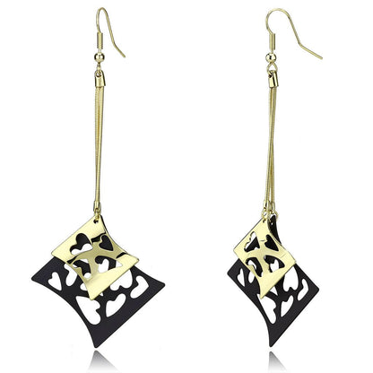MALO2704 - Gold+Ruthenium Iron Earrings with No Stone