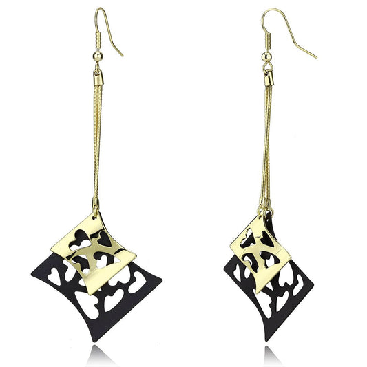 MALO2704 - Gold+Ruthenium Iron Earrings with No Stone