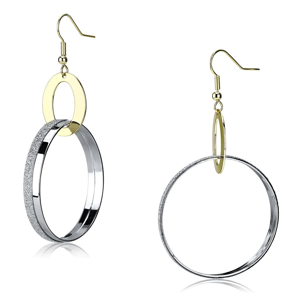 MALO2706 - Reverse Two-Tone Iron Earrings with No Stone