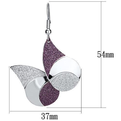 MALO2708 - Rhodium Iron Earrings with No Stone