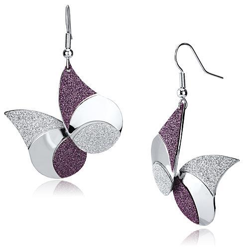 MALO2708 - Rhodium Iron Earrings with No Stone