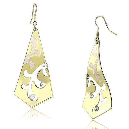 MALO2710 - Gold Iron Earrings with Top Grade Crystal  in Clear