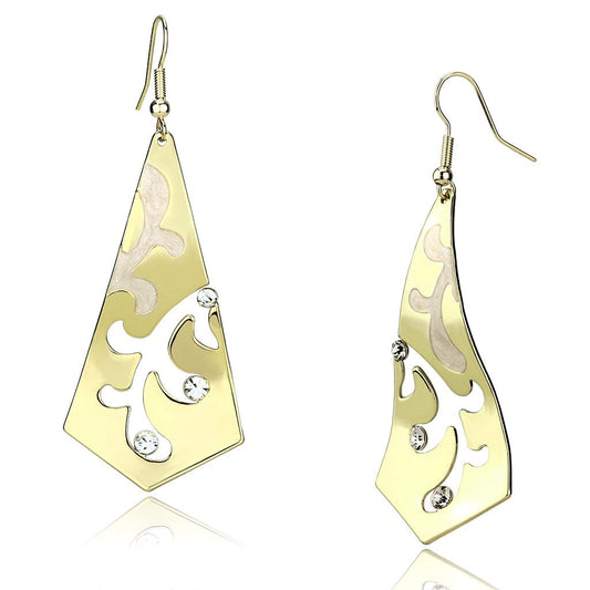 MALO2710 - Gold Iron Earrings with Top Grade Crystal  in Clear