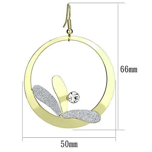 MALO2715 - Gold Iron Earrings with Top Grade Crystal  in Clear