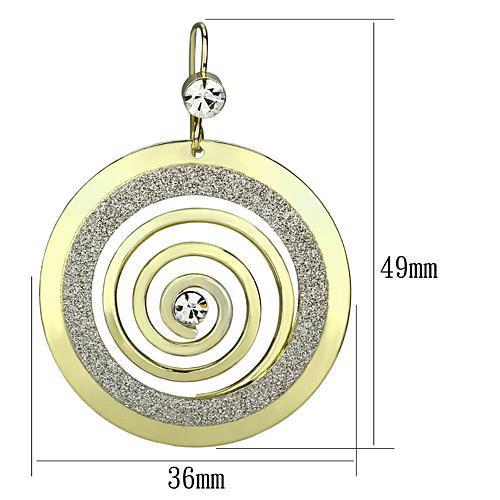 MALO2716 Gold Iron Earrings with Top Grade Crystal in Clear