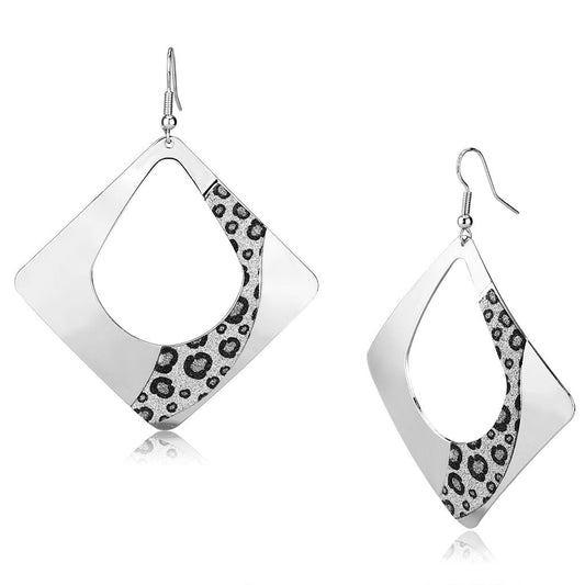 MALO2718 - Rhodium Iron Earrings with No Stone