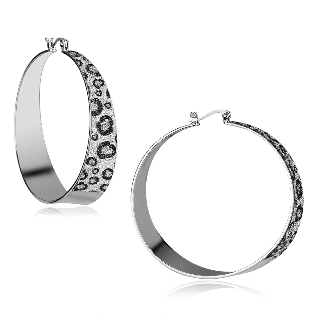 MALO2719 - Rhodium Iron Earrings with No Stone