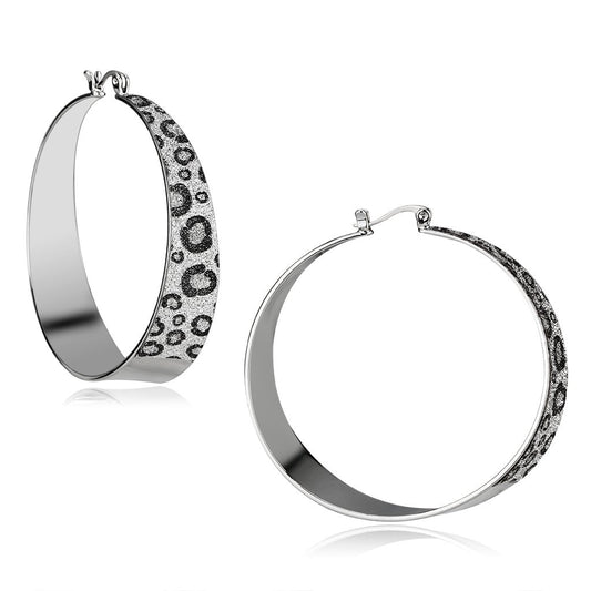 MALO2719 - Rhodium Iron Earrings with No Stone