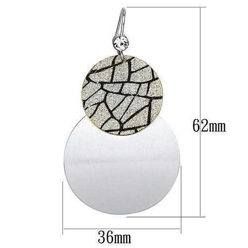 MALO2723 - Gold+Rhodium Iron Earrings with Top Grade Crystal  in Clear