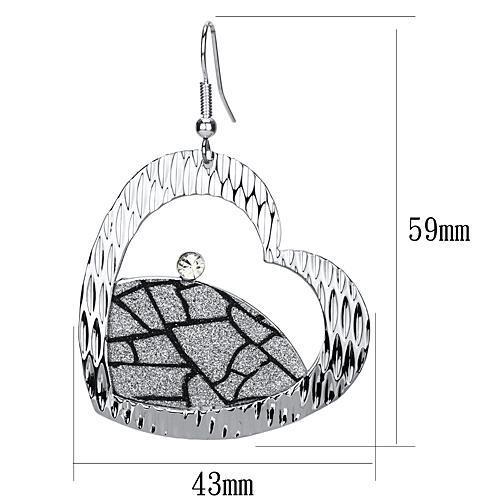 MALO2724 - Rhodium Iron Earrings with Top Grade Crystal  in Clear