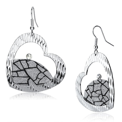 MALO2724 - Rhodium Iron Earrings with Top Grade Crystal  in Clear