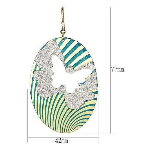 MALO2726 - Gold Iron Earrings with Epoxy  in Capri Blue