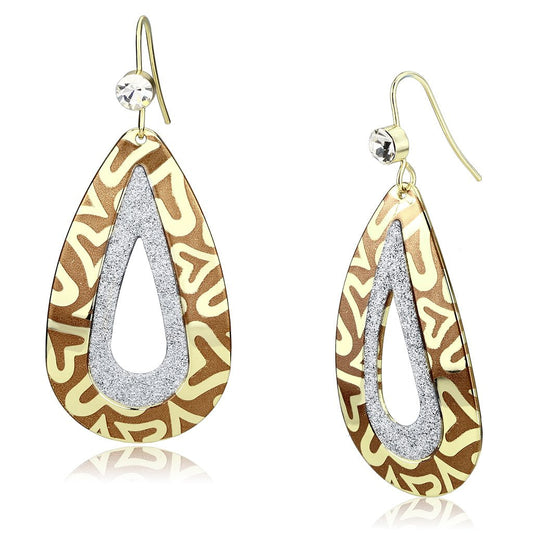 MALO2732 - Gold Iron Earrings with Top Grade Crystal  in Clear
