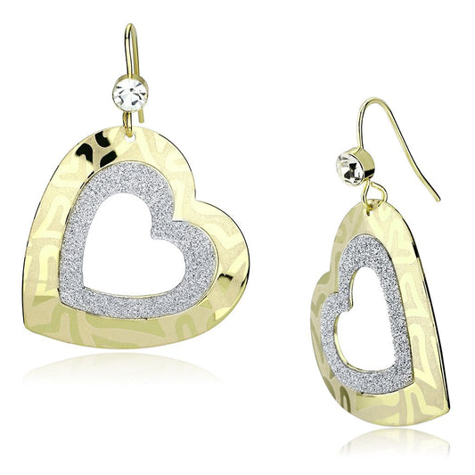 MALO2733 - Gold Iron Earrings with Top Grade Crystal  in Clear
