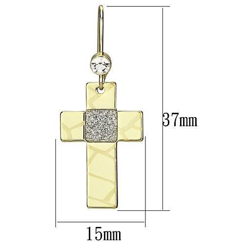 MALO2734 - Gold Iron Earrings with Top Grade Crystal  in Clear