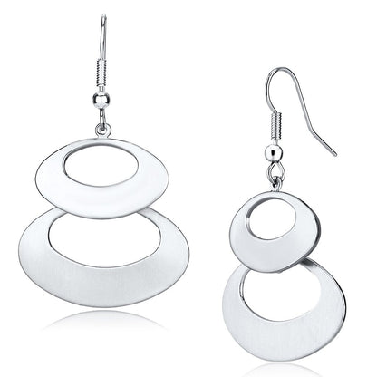 MALO2736 - Matte Rhodium & Rhodium Iron Earrings with No Stone