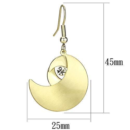 MALO2739 - Matte Gold & Gold Iron Earrings with Top Grade Crystal  in Clear
