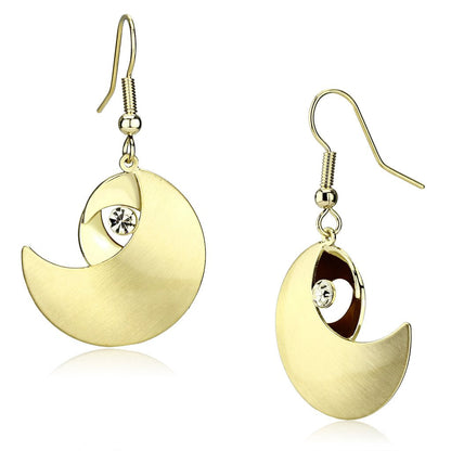 MALO2739 - Matte Gold & Gold Iron Earrings with Top Grade Crystal  in Clear