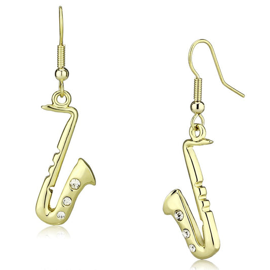 MALO2741 - Gold Iron Earrings with Top Grade Crystal  in Clear