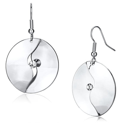 MALO2745 - Rhodium Iron Earrings with Top Grade Crystal  in Clear