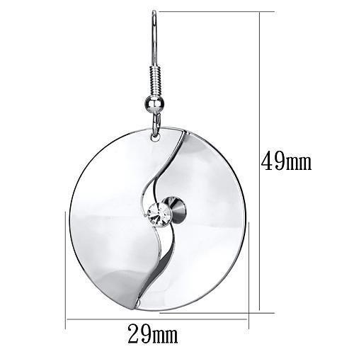 MALO2745 - Rhodium Iron Earrings with Top Grade Crystal  in Clear