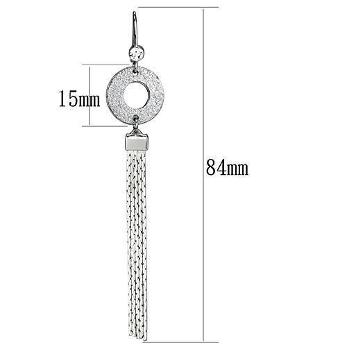 MALO2749 - Rhodium Iron Earrings with Top Grade Crystal  in Clear