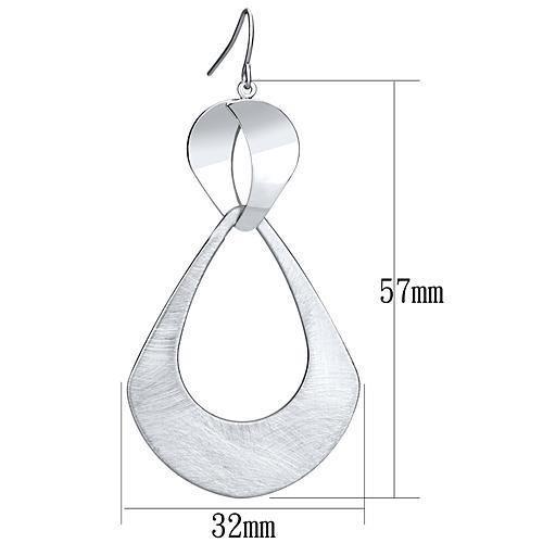 MALO2752 Matte Rhodium & Rhodium Iron Earrings with No Stone in No Stone