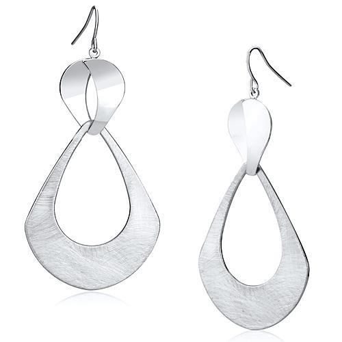 MALO2752 Matte Rhodium & Rhodium Iron Earrings with No Stone in No Stone