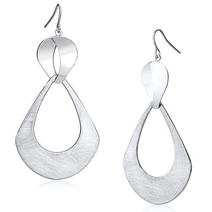 MALO2752 Matte Rhodium & Rhodium Iron Earrings with No Stone in No Stone