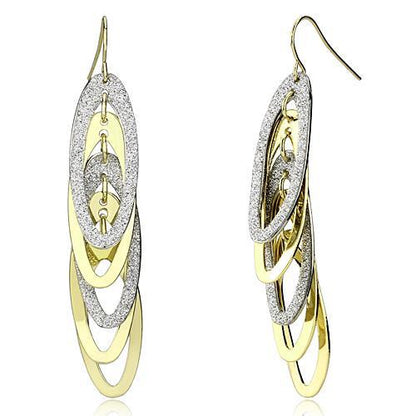 MALO2753 - Gold+Rhodium Iron Earrings with No Stone