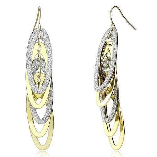 MALO2753 - Gold+Rhodium Iron Earrings with No Stone