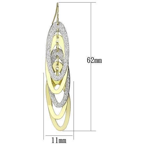 MALO2753 - Gold+Rhodium Iron Earrings with No Stone