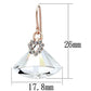 MALO2755 - Rose Gold Iron Earrings with Top Grade Crystal  in Clear