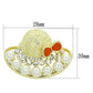 MALO2764 - Flash Gold White Metal Brooches with Synthetic Pearl in White
