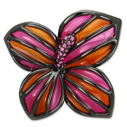 MALO2766 - Ruthenium White Metal Brooches with Top Grade Crystal  in Rose