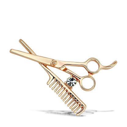 MALO2768 - Flash Rose Gold White Metal Brooches with Top Grade Crystal  in Clear