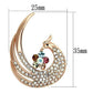 MALO2774 - Flash Rose Gold White Metal Brooches with Top Grade Crystal  in Multi Color