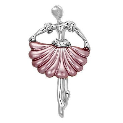 MALO2779 - Imitation Rhodium White Metal Brooches with Top Grade Crystal  in Clear