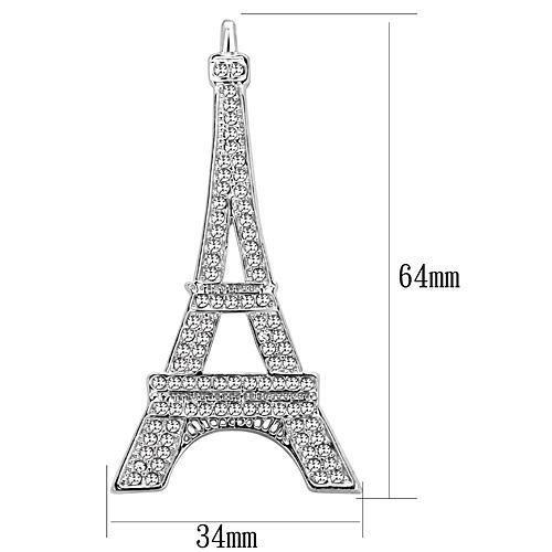 MALO2784 - Imitation Rhodium White Metal Brooches with Top Grade Crystal  in Clear