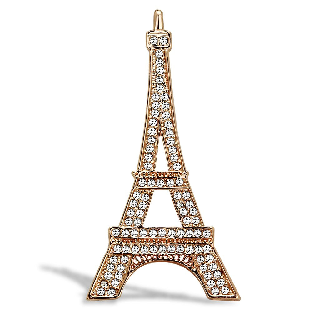 MALO2785 - Flash Rose Gold White Metal Brooches with Top Grade Crystal  in Clear