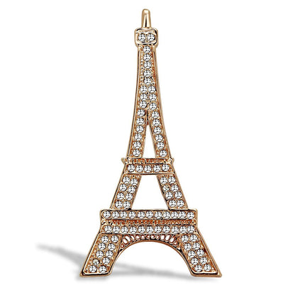 MALO2785 - Flash Rose Gold White Metal Brooches with Top Grade Crystal  in Clear