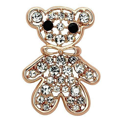 MALO2792 - Flash Rose Gold White Metal Brooches with Top Grade Crystal  in Clear