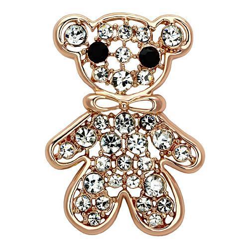 MALO2792 - Flash Rose Gold White Metal Brooches with Top Grade Crystal  in Clear