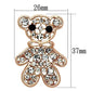 MALO2792 - Flash Rose Gold White Metal Brooches with Top Grade Crystal  in Clear