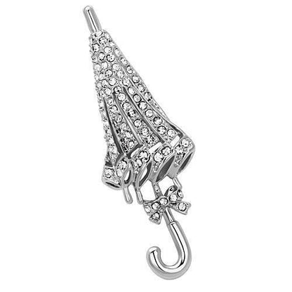 MALO2795 - Imitation Rhodium White Metal Brooches with Top Grade Crystal  in Clear