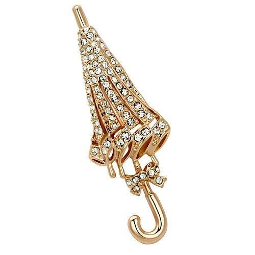 MALO2796 - Flash Rose Gold White Metal Brooches with Top Grade Crystal  in Clear