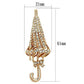 MALO2796 - Flash Rose Gold White Metal Brooches with Top Grade Crystal  in Clear