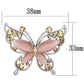 MALO2805 - Imitation Rhodium White Metal Brooches with Synthetic Cat Eye in Light Rose